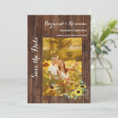 Save the Date Country Greenery Sonnenblumen Einladung (Stehend Vorderseite)