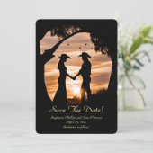 Save the Date Country Western Cowboy Cowgirl Einladung (Stehend Vorderseite)