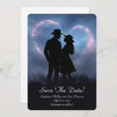 Save the Date Country Western Cowboy Cowgirl Einladung (Vorne/Hinten)