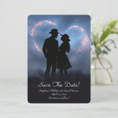 Save the Date Country Western Cowboy Cowgirl Einladung (Stehend Vorderseite)