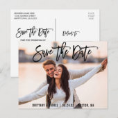 Save the Date Couple Foto Pinsel B-Karte Postkarte (Vorne/Hinten)