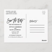 Save the Date Couple Foto Pinsel B-Karte Postkarte (Rückseite)