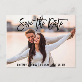 Save the Date Couple Foto Pinsel B-Karte Postkarte