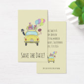 Save the Date Couple in Retro Car (Schreibtisch)