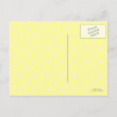 Save the Date Creme Circles Gelbe Postkarte (Rückseite)