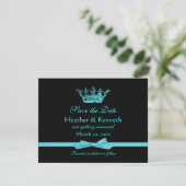 Save the Date Crown Blue (Stehend Vorderseite)