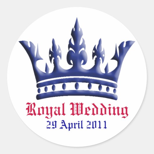 Save the Date Crown Umschlag Aufkleber (Vorderseite)