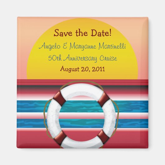 Save the Date Cruise Anniversary Magnet (Vorne)