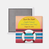 Save the Date Cruise Birthday Magnet (Vorderseite/Rückseite)