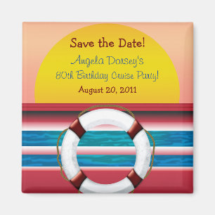 Save the Date Cruise Birthday Magnet