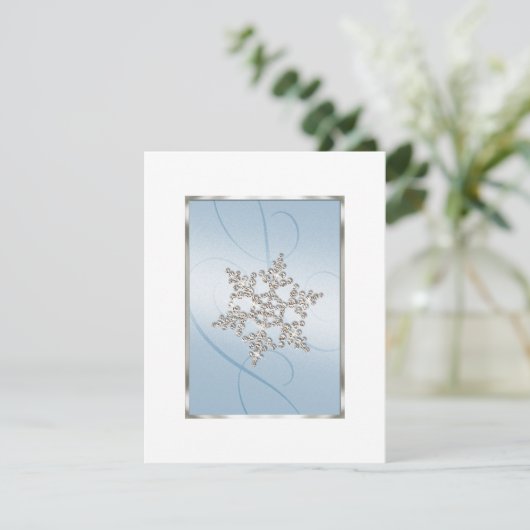 Save the Date Crystal Snow Flake (Stehend Vorderseite)