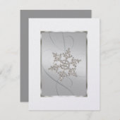 Save the Date Crystal Snow Flake Grau (Vorne/Hinten)