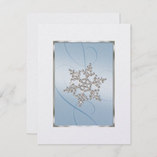 Save the Date Crystal SnowFlake Blue (Vorne/Hinten)