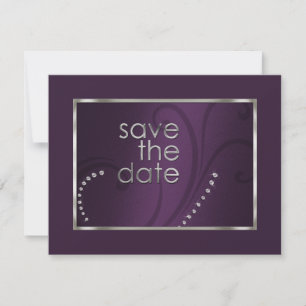 Save the Date Crystals Shimmer Eggplant Monoton