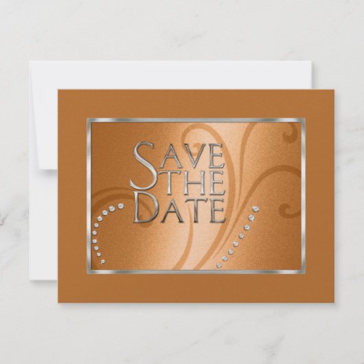 Save the Date Crystals Shimmer Orange Monoton (Vorderseite)