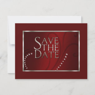 Save the Date Crystals Shimmer Red Monoton