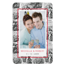 Save the Date Cupids mit Foto von Couple Magnet