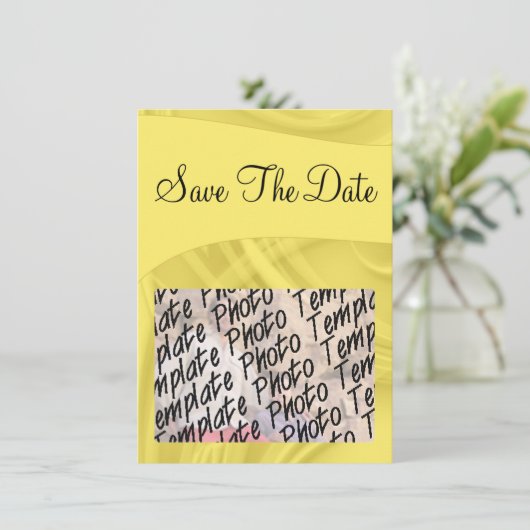 "Save the Date" Curlen über Gelb Save The Date (Stehend Vorderseite)
