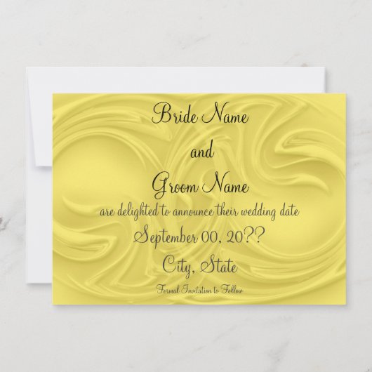 "Save the Date" Curlen über Gelb Save The Date (Rückseite)