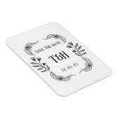 Save the Date Custom Art Deco Botanisches Monogram Magnet (Rechte Seite)