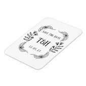 Save the Date Custom Art Deco Botanisches Monogram Magnet (Linke Seite)
