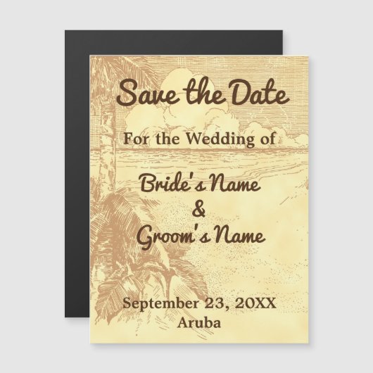 Save the Date Custom Beach Wedding Magnet Card (Vorne/Hinten)