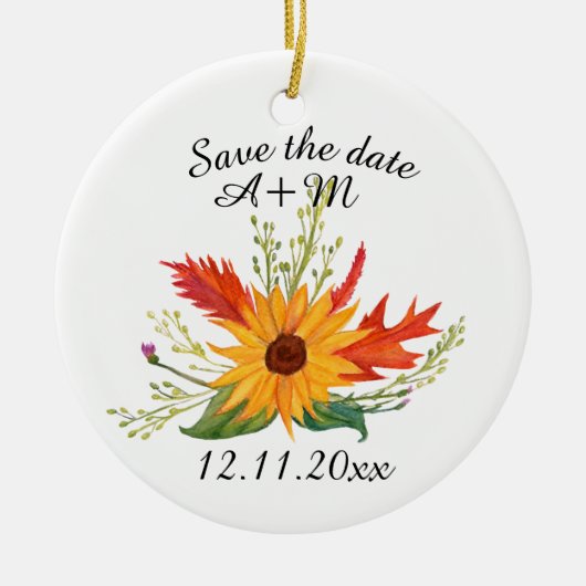 Save the Date Custom Fall Art Ornament (Vorne)