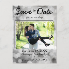  Save the Date Custom Foto Bokeh Wedding Ankündigungspostkarte