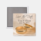 Save the Date Custom Gold Wedding Bands Magnete Magnet (Vorderseite/Rückseite)