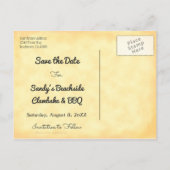 Save the Date Custom Vintag Beach Postcard Ankündigungspostkarte (Rückseite)