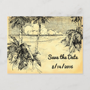 Save the Date Custom Vintag Beach Postcard Ankündigungspostkarte