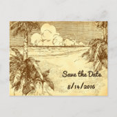 Save the Date Custom Vintag Beach Postcard Ankündigungspostkarte (Vorderseite)