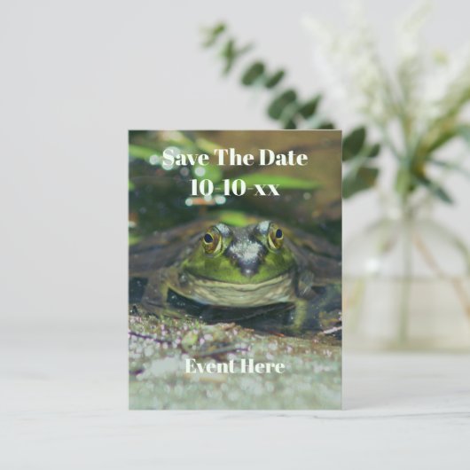 Save The Date Cute Frog Nature  Postkarte (Stehend Vorderseite)