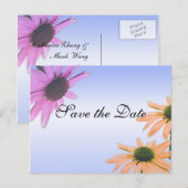 Save the Date, daisy Blume Ankündigungspostkarte (Vorne/Hinten)
