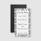 Save the Date Daisy Damask benutzerdefinierte Magn Magnetkarte (Vorne/Hinten)