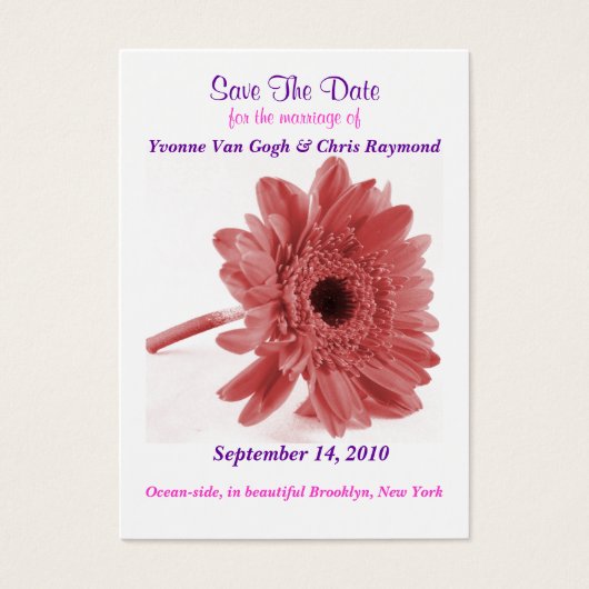 Save the Date Daisy Dusty Rose (Vorderseite)