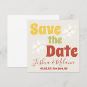 Save the Date Daisy Groovy Floral (Vorne/Hinten)