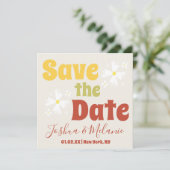 Save the Date Daisy Groovy Floral (Stehend Vorderseite)