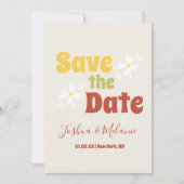 Save the Date Daisy Groovy Floral Einladung (Vorderseite)