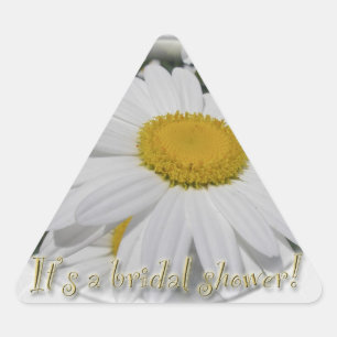 Save the Date Daisy Wildblume Brautparty Dreieckiger Aufkleber
