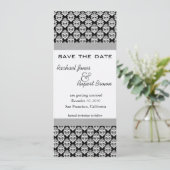 Save the Date - Damask BlackElegance Einladung (Stehend Vorderseite)