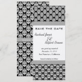 Save the Date - Damask BlackElegance Einladung (Vorne/Hinten)