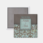 Save the Date Damask Magnet (Vorderseite/Rückseite)
