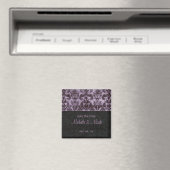 Save the Date Damask Magnet 2b Lila (In Situ (Geschirrspüler))