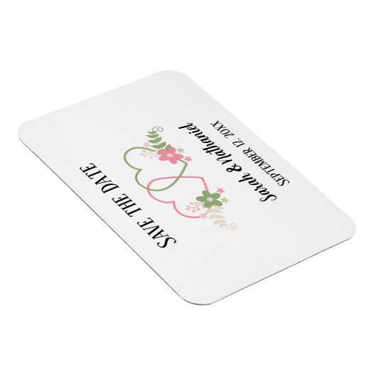 Save the Date Datum der zwei Schwerpunkte Braut- u Magnet (Rechte Seite)