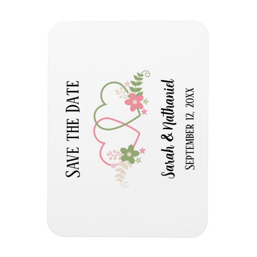 Save the Date Datum der zwei Schwerpunkte Braut- u Magnet (Vertikal)