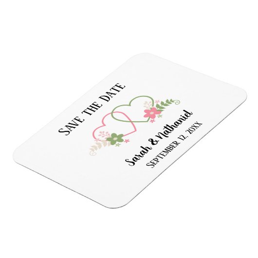 Save the Date Datum der zwei Schwerpunkte Braut- u Magnet (Linke Seite)