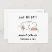 Save the Date Datum der zwei Schwerpunkte Braut- u Postkarte (Vorne/Hinten)