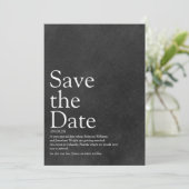 Save the Date Definition eines einfachen Chalkboar Einladung (Stehend Vorderseite)