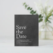 Save the Date Definition eines einfachen Chalkboar Postkarte (Stehend Vorderseite)